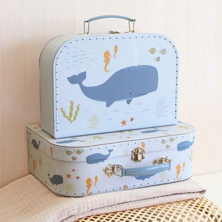 A Little Lovely Company - Lot de 2 valisettes de rangement