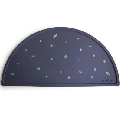 Mushie - Set de table en silicone bleu nuit/planètes