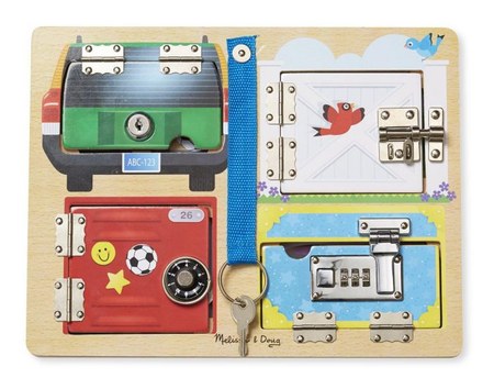 Melissa And Doug - Planche À Serrures Et Verrous Rouge