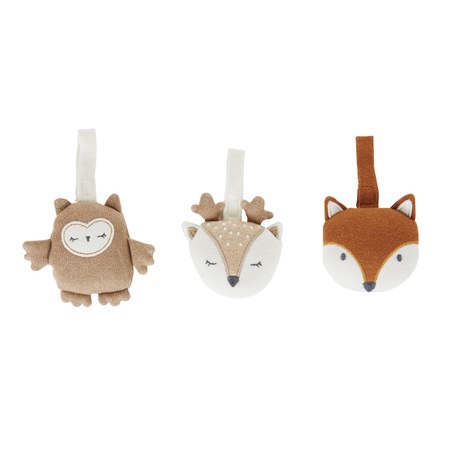 Maisons du Monde - Jouets d'éveil bébé pour arche en coton bio marron, blanc et beige