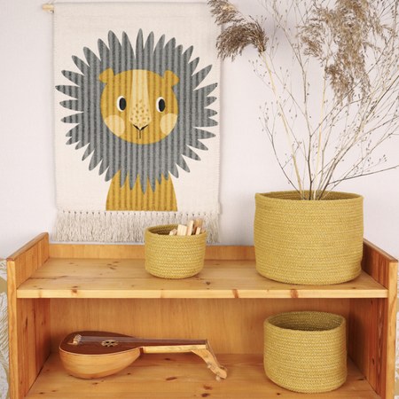 Nattiot - Lot de 3 paniers de rangement Ilse miel