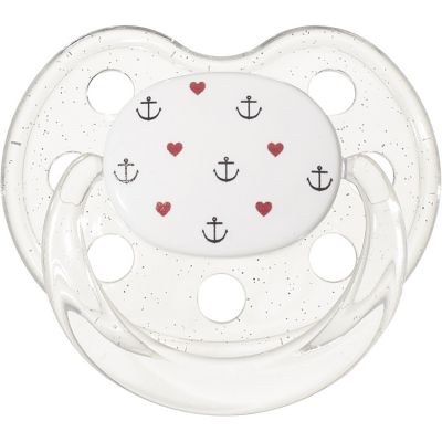 Le Biberon Français - Sucette bébé physiologique ancres et coeurs (0-6 mois)