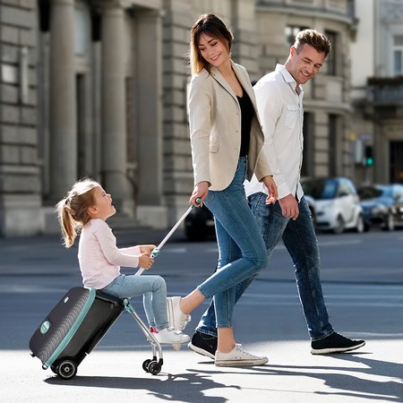 Béaba - Valise avec assise de voyage Luggage Eazy bleu et vert