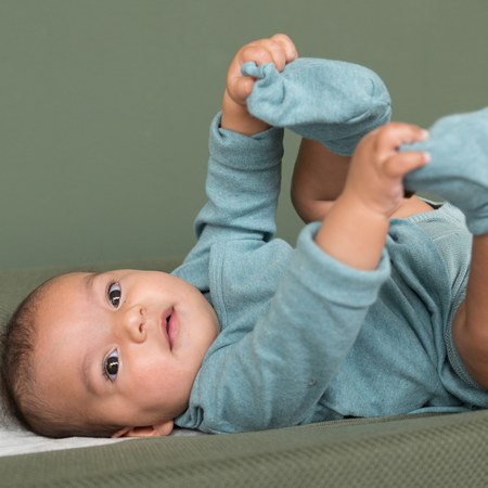 Baby's Only - Chaussons bébé en coton bio melange stonegreen (0-3 mois)