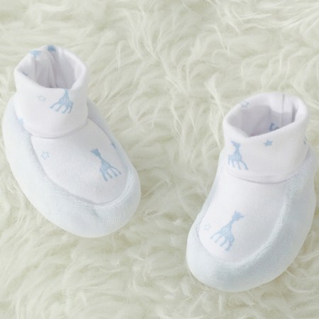 Trois Kilos Sept - Chaussons de naissance bleus Sophie la girafe (0-1 mois)