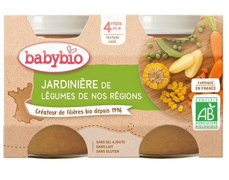 Babybio - Mes Légumes - 2x130g Jardinière de Légumes - 4 mois