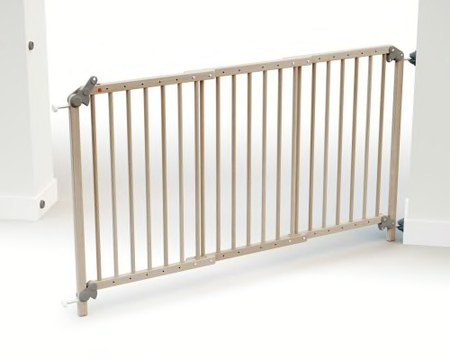 Webaby - Barrière de sécurité bébé extensible en bois hêtre brut 150 cm lokee