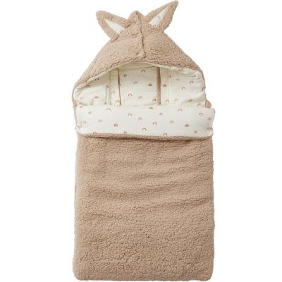 BB & Co - Nid d'ange en fourrure beige Arc-en-ciel (0-6 mois)