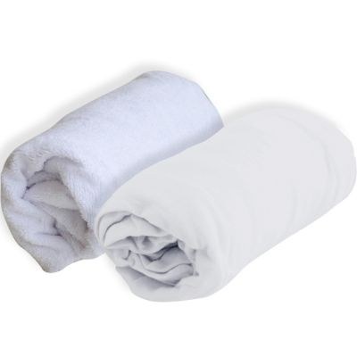 Domiva - Lot alèse blanc et drap housse blanc (70 x 140 cm)