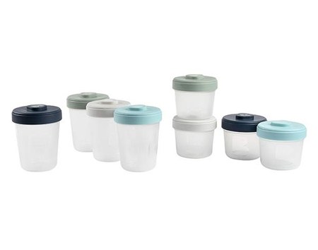 Béaba - Lot de 8 Portions Clip 2ème Âge 150 et 250 ml - Multicolore