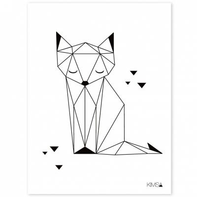 Lilipinso - Affiche renard Origami play by Claudia Soria (30 x 40 cm)