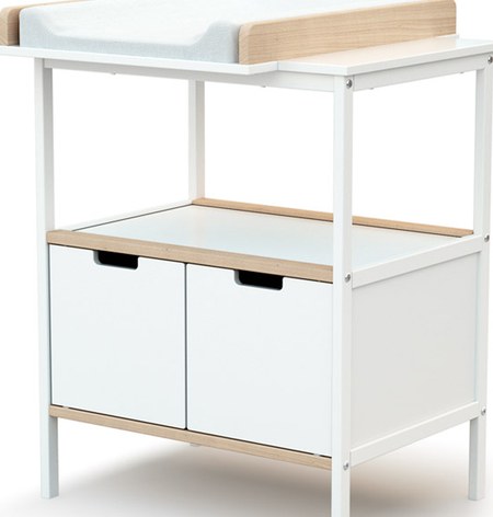 AT4 - Commode à langer en bois de hêtre Essentiel plus blanc