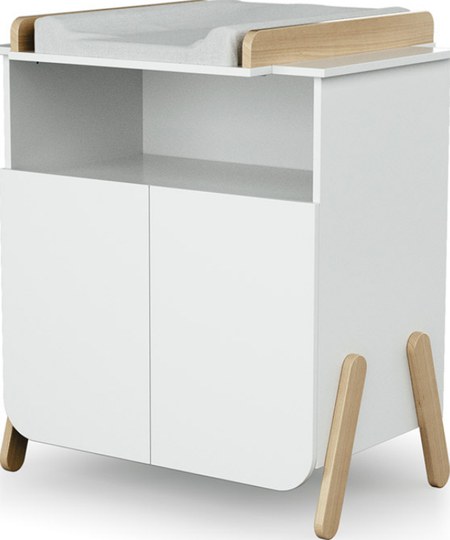 At4 - Commode à langer en bois de hêtre Pirate blanc