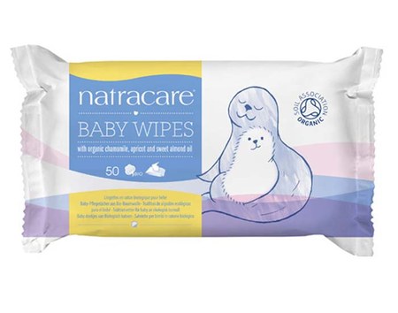 Natracare - Lingettes Bébé en Coton Bio - 50 lingettes