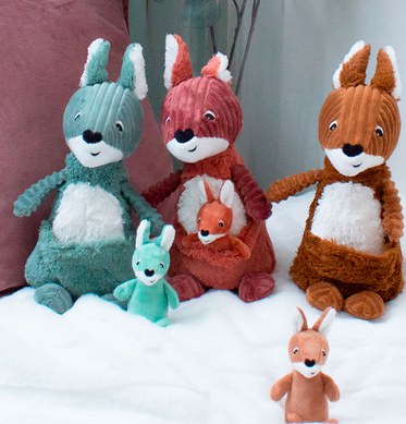 Les Déglingos - Peluche Les Ptipotos Kangourou cassonade (33 cm)