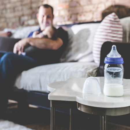 Lansinoh - Biberon en verre Natural Wave spécial allaitement  (160 ml)