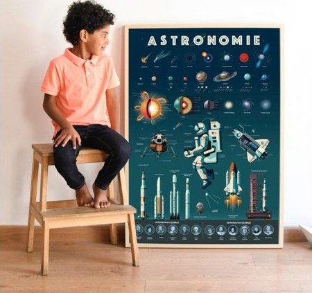 Poppik - Poster Géant 40 Stickers Astronomie Multi-coloured