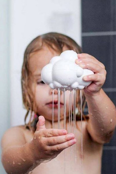 Pluï - Jouets de bain météo nuage de pluie et brosse sensorielle soleil