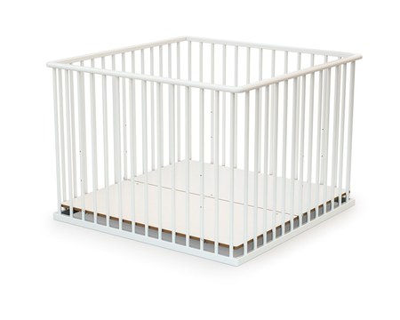 Webaby - Parc bébé en bois blanc 100 x 100 cm cubo