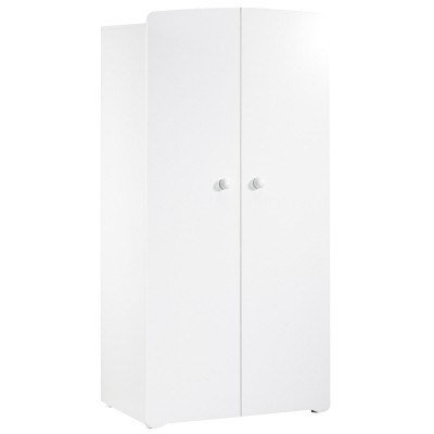 Baby Price - Armoire 2 portes New Basic Boutons boule blanc
