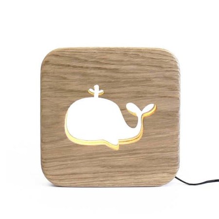 Gone's - Lampe à poser veilleuse en bois baleine