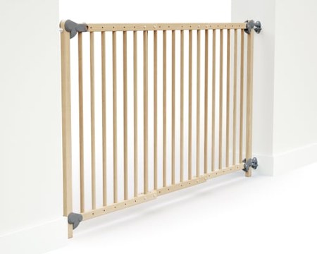 Webaby - Barrière de sécurité bébé extensible en bois Hêtre Verni 150 cm  LOKEE