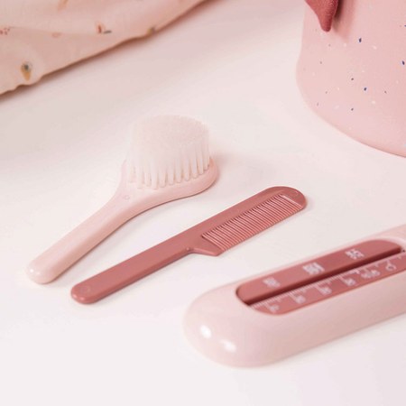 Luma Babycare - Set de coiffure peigne et brosse bébé rose blossom