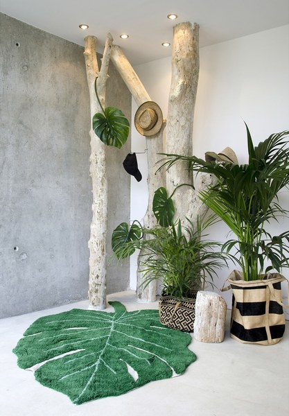 Lorena Canals - Tapis lavable Monstera Leaf vert (120 x 160 cm)
