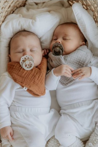 Bibs - Lot de 2 Sucettes Rondes Boheme Ivory & Sage - 0/6 Mois