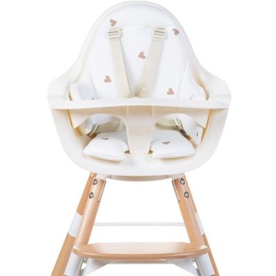 Childhome - Coussin de chaise haute Evolu Jersey coeurs dorés
