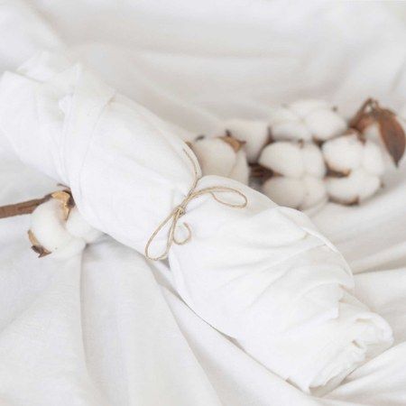 Domiva - Drap housse de berceau en coton bio blanc (40 x 80 cm)