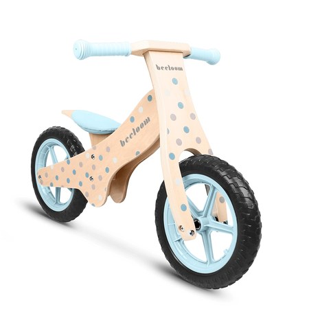 Beeloom - Vélo sans pédales pour enfants en bois naturel bleu