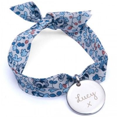 Merci Maman - Bracelet enfant Liberty avec médaille personnalisable (argent 925°)