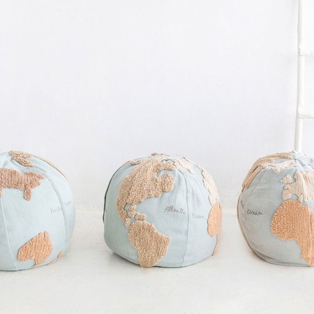 Lorena Canals - Pouf World Map Back-to-School (45 x 50 cm)