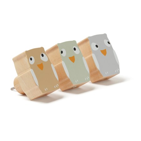 Kid's Concept - Patère Chouette en bois - Set de 3