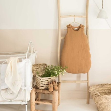 Cocoeko - Gigoteuse bébé en gaze de coton camel (0-3 mois)