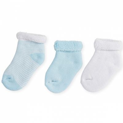 Trois Kilos Sept - Lot de 3 paires de chaussettes bleu et blanc (0-3 mois)