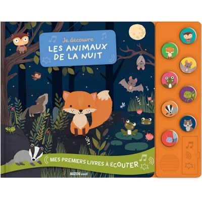 Auzou Editions - Livre sonore Je découvre les animaux de la nuit