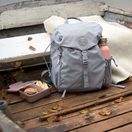 Lassig - Sac à dos à langer en polyester recyclé gris Outdoor Green Label