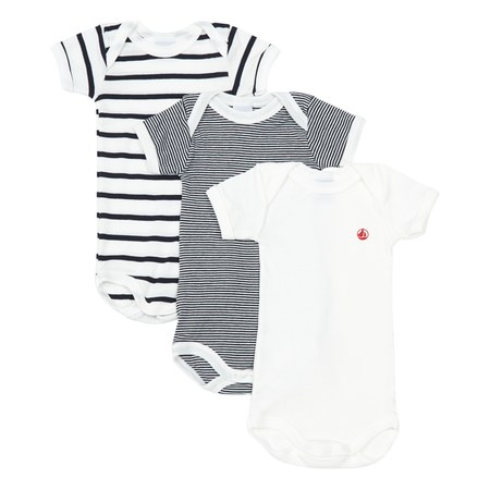 Petit Bateau - Petit Bateau - Lot 3 Bodies Sans Manches Marinière Coton Bio