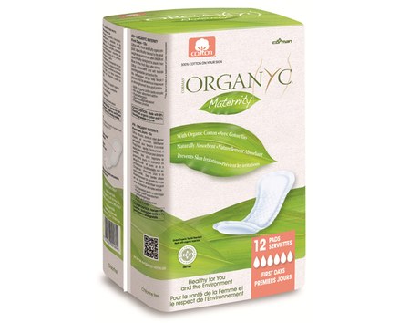 Organyc - Serviettes Post-Partum Premiers Jours Maternité - Boite de 12