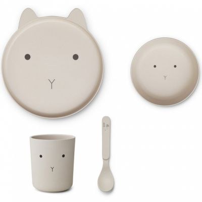 Liewood - Coffret repas en bioplastique Brody lapin sandy (4 pièces)