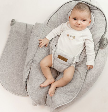 Domiva - Coussin de grossesse et nid d'ange 2 en 1 Soft Nova gris