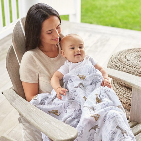 aden + anais - Maxi lange en mousseline de coton Jungle (120 x 120 cm)