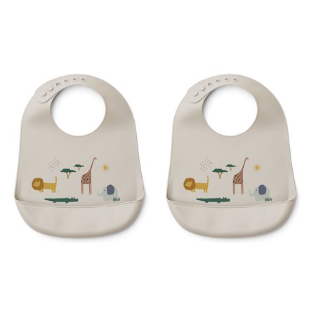 Liewood - Liewood - Bavoirs Tilda Safari en silicone - Set de 2