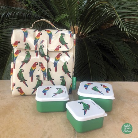 Petit Jour - Set de 3 lunch box les perroquets