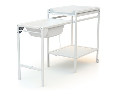 AT4 - Table à Langer avec Baignoire en bois Blanc