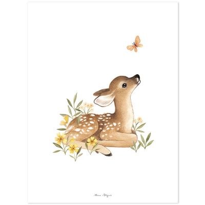 Lilipinso - Affiche faon Oh deer (30 x 40 cm)