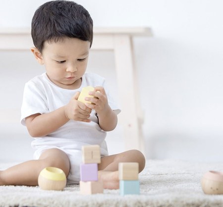 Plan Toys - Blocs sensoriels pastel