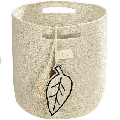 Lorena Canals - Panier de rangement Leaf en coton naturel (30 x 30 cm)